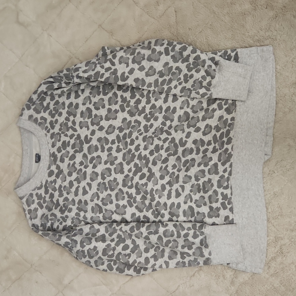 Aerie Oversized Desert Crewneck sweatshirt Gray leopard